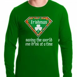 Bewild Irishman Saving The World One Drink At A Time Thermal Shirt