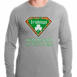 Bewild Irishman Saving The World One Drink At A Time Thermal Shirt 8 Bewild Irishman Saving The World One Drink At A Time Thermal Shirt
