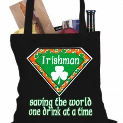 Bewild Irishman Saving The World One Drink At A Time Tote Bag Accessories