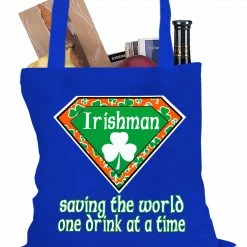 Bewild Irishman Saving The World One Drink At A Time Tote Bag Accessories