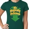 Bewild Women's T-Shirts It's Magically Delicious Irish Shamrock Girls T-shirt