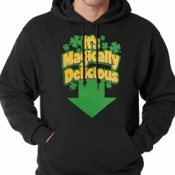 Bewild St.Patricks Day It's Magically Delicious Irish Shamrock Hoodie