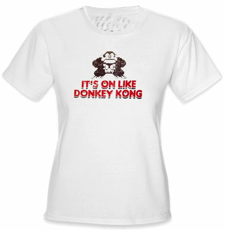 Bewild Cool Funny & Offensive It's On Like Donkey Kong Girls T-Shirt :: Vintage Gamer Chick Tee 6 Bewild Cool Funny & Offensive It's On Like Donkey Kong Girls T-Shirt :: Vintage Gamer Chick Tee