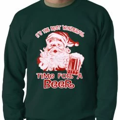 Bewild It's The Most Wonderful Time For A Beer Funny Christmas Adult Crewneck 11 Bewild It's The Most Wonderful Time For A Beer Funny Christmas Adult Crewneck