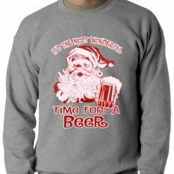 Bewild It's The Most Wonderful Time For A Beer Funny Christmas Adult Crewneck 12 Bewild It's The Most Wonderful Time For A Beer Funny Christmas Adult Crewneck