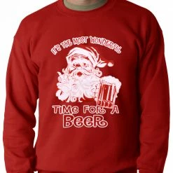 Bewild It's The Most Wonderful Time For A Beer Funny Christmas Adult Crewneck 14 Bewild It's The Most Wonderful Time For A Beer Funny Christmas Adult Crewneck