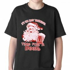 Bewild Holiday Prints It's The Most Wonderful Time For A Beer Funny Christmas Kids T-shirt