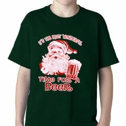 Bewild Holiday Prints It's The Most Wonderful Time For A Beer Funny Christmas Kids T-shirt