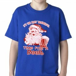 Bewild Holiday Prints It's The Most Wonderful Time For A Beer Funny Christmas Kids T-shirt