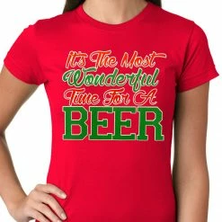 Bewild It's The Most Wonderful Time For A Beer Girls T-shirt Holiday Prints
