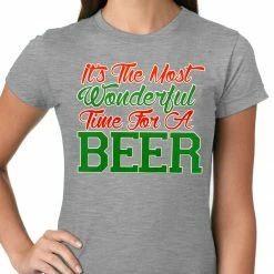 Bewild It's The Most Wonderful Time For A Beer Girls T-shirt Holiday Prints