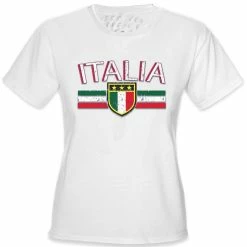 Bewild Nationality & Ethnic Italia Vintage Shield International Girls T-Shirt