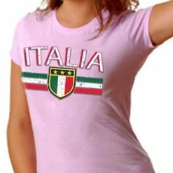 Bewild Nationality & Ethnic Italia Vintage Shield International Girls T-Shirt