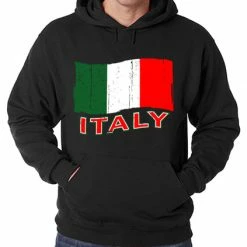 Bewild Italy Vintage Flag Adult Hoodie