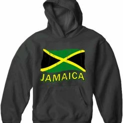 Bewild Nationality & Ethnic Jamaica Vintage Flag Adult Hoodie