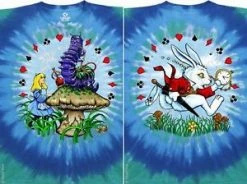 Bewild Jefferson Airplane Tshirt - Jefferson Airplane Alice In Wonderland Tie Dye T-Shirt Liquid Blue