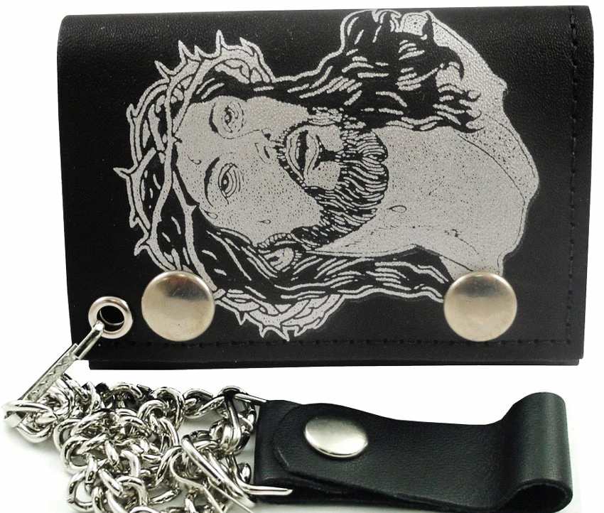 Bewild Wallets & Chains Jesus Christ Genuine Leather Chain Wallet 3 Bewild Wallets & Chains Jesus Christ Genuine Leather Chain Wallet