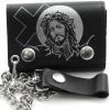 Bewild Jesus With Cross Genuine Leather Chain Wallet