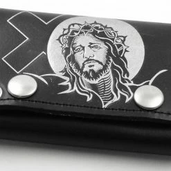 Bewild Jesus With Cross Genuine Leather Chain Wallet