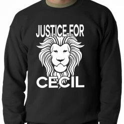 Bewild Justice For Cecil The Lion Adult Crewneck