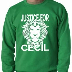 Bewild Justice For Cecil The Lion Adult Crewneck