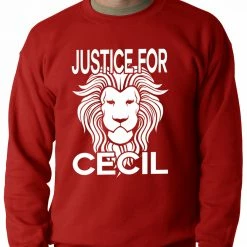 Bewild Justice For Cecil The Lion Adult Crewneck