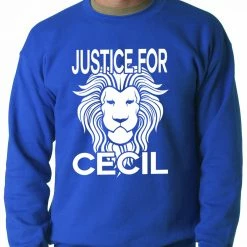 Bewild Justice For Cecil The Lion Adult Crewneck