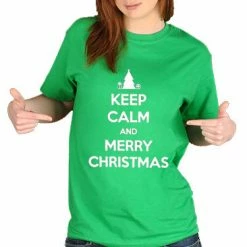 Bewild Holiday Prints Keep Calm And Merry Christmas Girl's T-Shirt