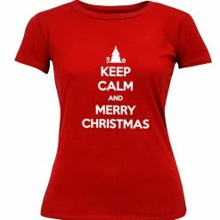 Bewild Holiday Prints Keep Calm And Merry Christmas Girl's T-Shirt
