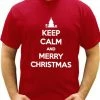 Bewild Keep Calm And Merry Christmas Men's T- Shirt Holiday Prints
