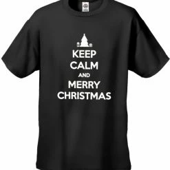 Bewild Keep Calm And Merry Christmas Men's T- Shirt Holiday Prints