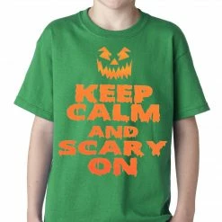Bewild Keep Calm And Scary On Funny Halloween Kids T-shirt