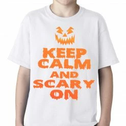 Bewild Keep Calm And Scary On Funny Halloween Kids T-shirt