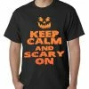 Bewild Halloween Prints Keep Calm And Scary On Funny Halloween Mens T-shirt