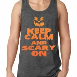 Bewild Halloween Prints Keep Calm And Scary On Funny Halloween Tank Top