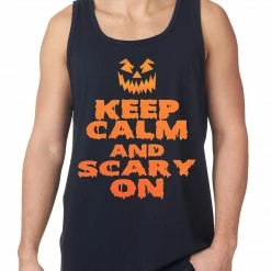 Bewild Halloween Prints Keep Calm And Scary On Funny Halloween Tank Top