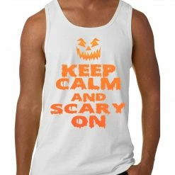 Bewild Halloween Prints Keep Calm And Scary On Funny Halloween Tank Top