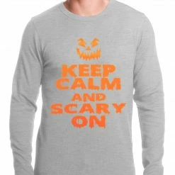 Bewild Keep Calm And Scary On Funny Halloween Thermal Shirt Halloween Prints