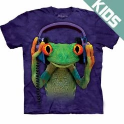 Bewild The Mountain Apparel Kid's DJ Peace Frog Big Face T-Shirt