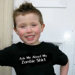 Bewild Halloween Costume T-Shirt - Ask Me About My Zombie Shirt Youth T-Shirt Cool Funny & Offensive