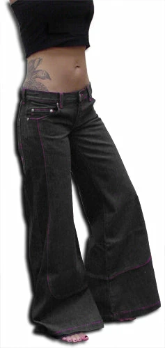 Bewild Kikgirl Jeans - KikGirl 26" Deluxe Wideleg Pants (Black Denim)