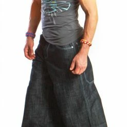 Bewild Kikwear Jeans - Kikwear 32" Bottom Super Deluxe Wide Leg Pant (Black Denim) 15 Bewild Kikwear Jeans - Kikwear 32