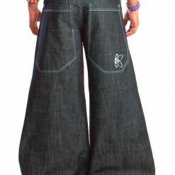 Bewild Kikwear Jeans - Kikwear 32" Bottom Super Deluxe Wide Leg Pant (Black Denim) 16 Bewild Kikwear Jeans - Kikwear 32