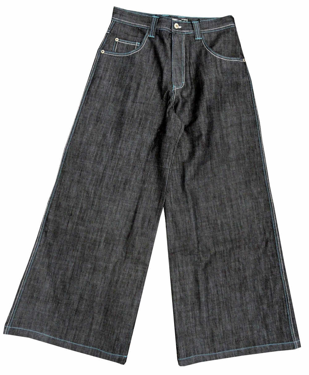 Bewild Kikwear Jeans - Kikwear 32" Bottom Super Deluxe Wide Leg Pant (Black Denim) 8 Bewild Kikwear Jeans - Kikwear 32" Bottom Super Deluxe Wide Leg Pant (Black Denim)