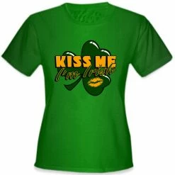 Bewild Kiss Me I'm Irish Shamrock Girl's T-Shirt St.Patricks Day