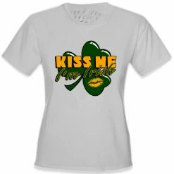Bewild Kiss Me I'm Irish Shamrock Girl's T-Shirt St.Patricks Day