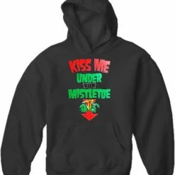 Bewild Kiss Me Under The Mistletoe Christmas Hoodie Holiday Prints