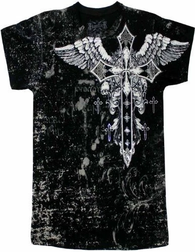Bewild Konflic Big Cross Eagle All Over Print Mens T-Shirt (Black) 5 Bewild Konflic Big Cross Eagle All Over Print Mens T-Shirt (Black)