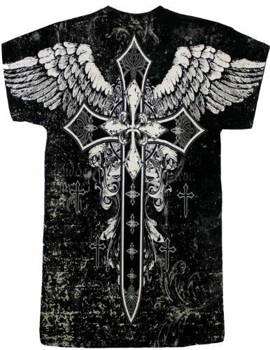 Bewild Konflic Big Cross Eagle All Over Print Mens T-Shirt (Black) 6 Bewild Konflic Big Cross Eagle All Over Print Mens T-Shirt (Black)