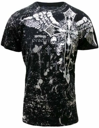 Bewild Konflic Big Cross Eagle All Over Print Mens T-Shirt (Black) 3 Bewild Konflic Big Cross Eagle All Over Print Mens T-Shirt (Black)